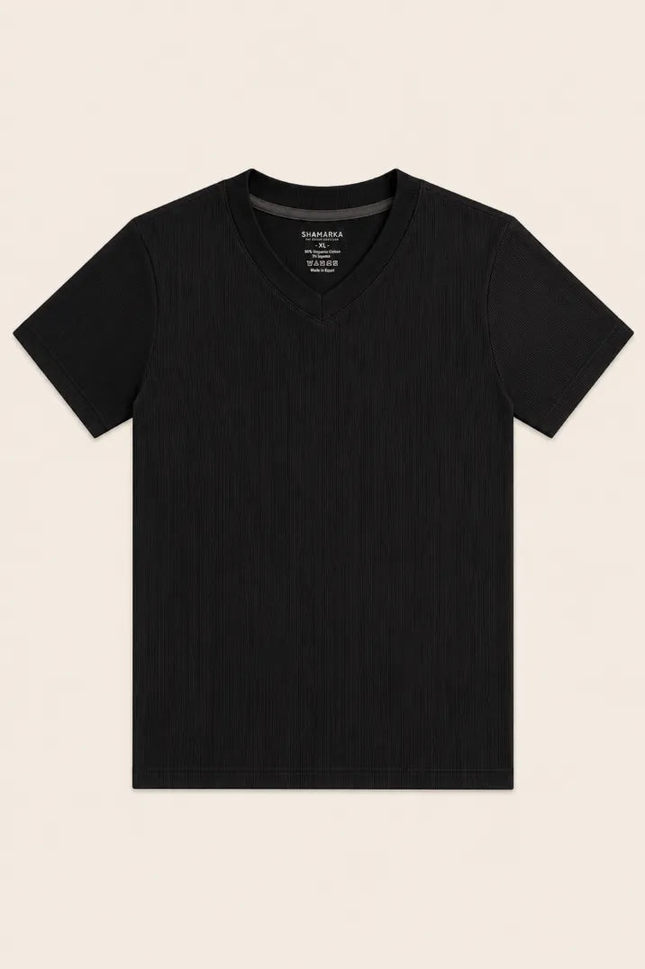 Ribbed V-Neck Tee