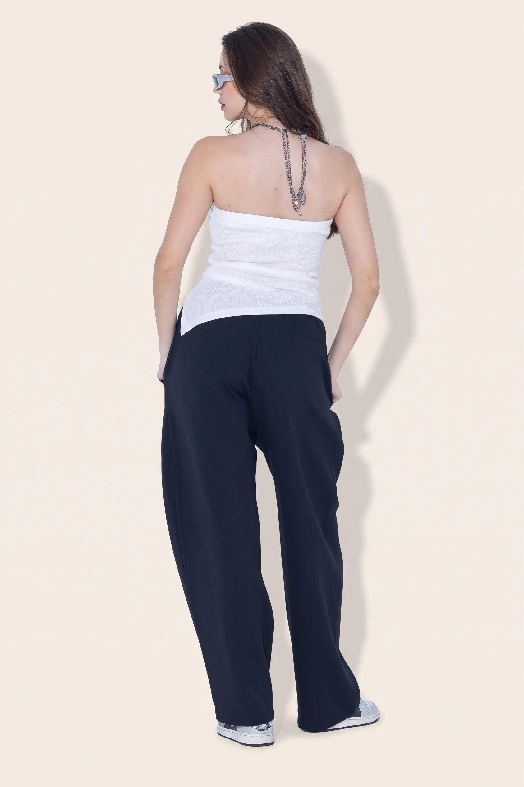 Asymmetrical Ribbed Tube Top.
