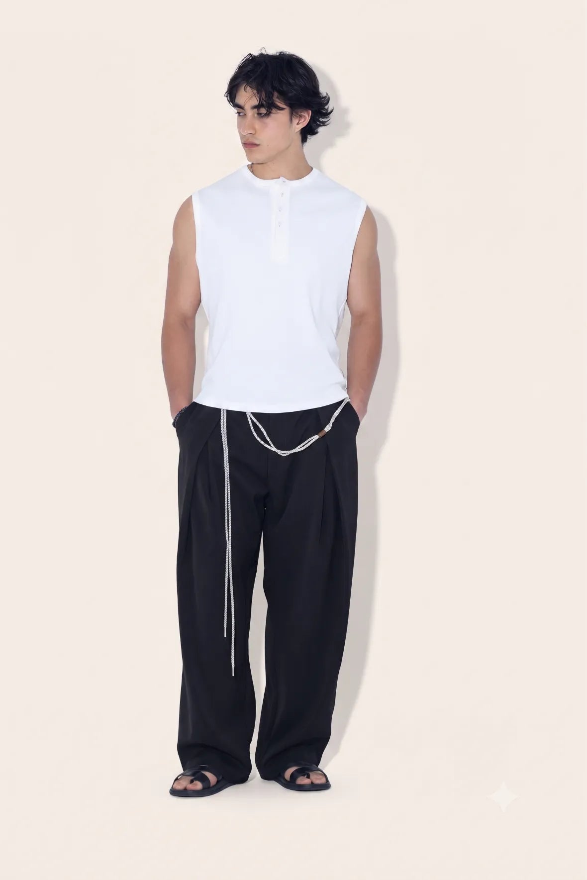 Relaxed Double Pleated Trouser