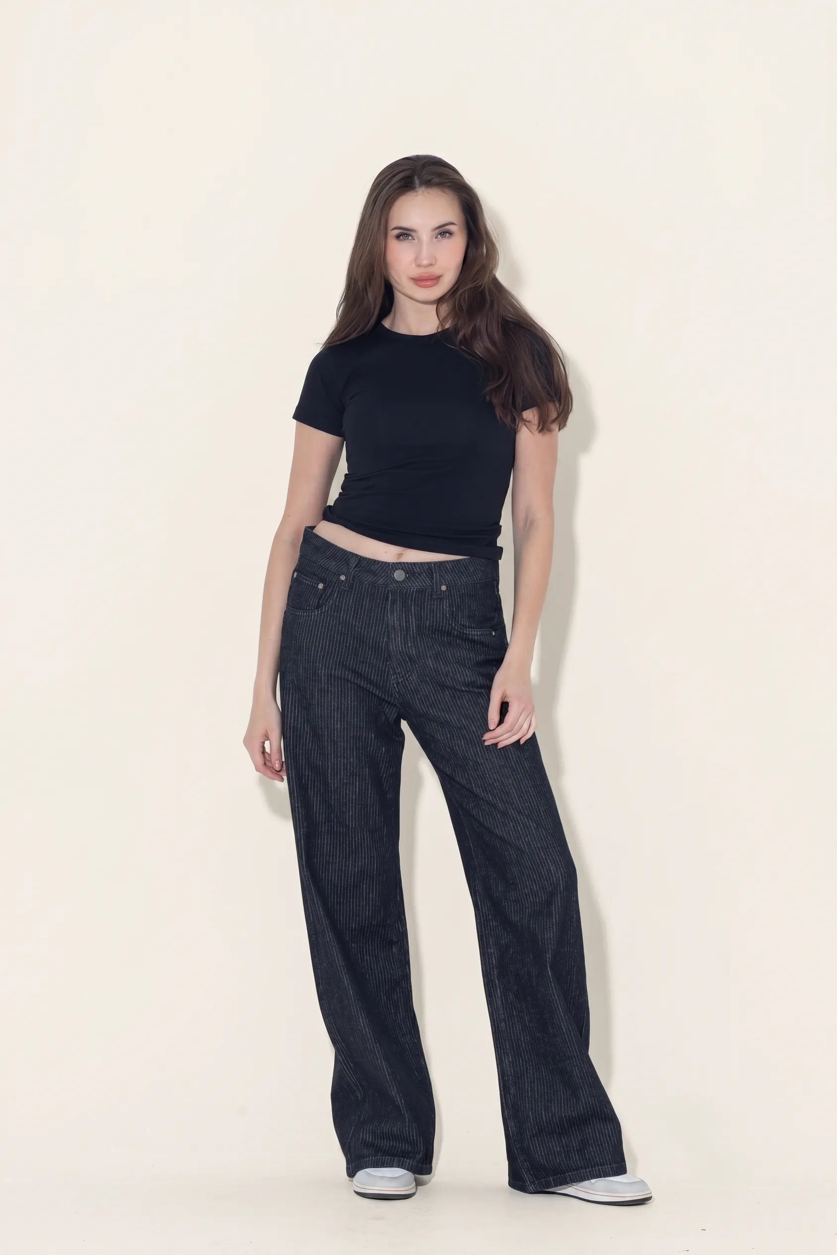 Wide-Leg Denim Jeans
