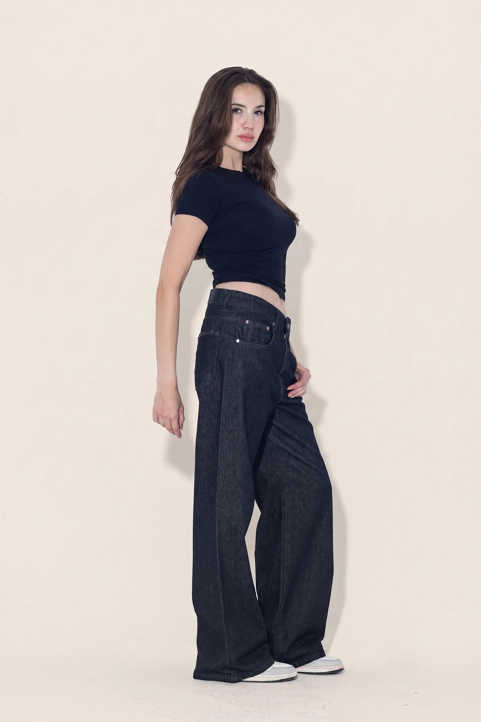 Wide-Leg Denim Jeans