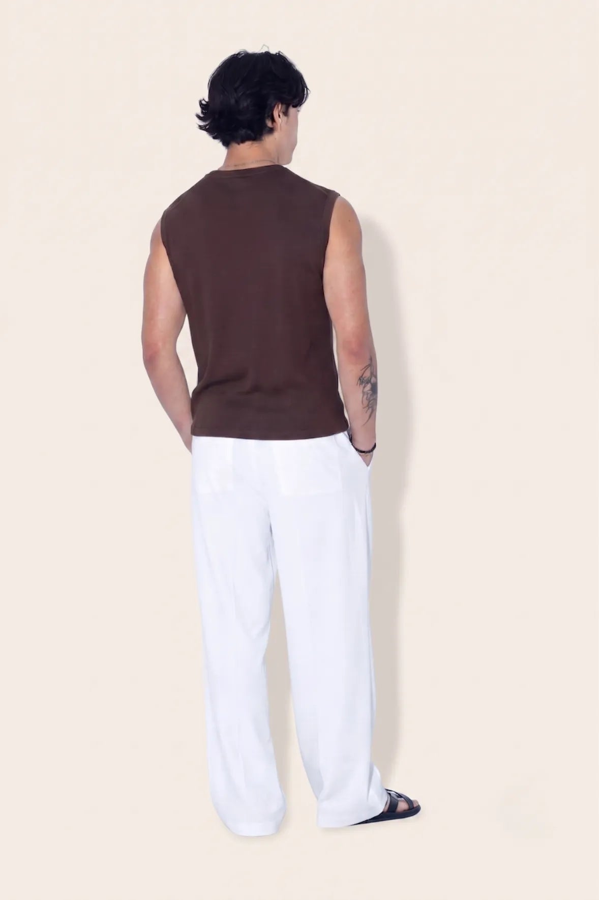 Ribbed Henley Tank Top