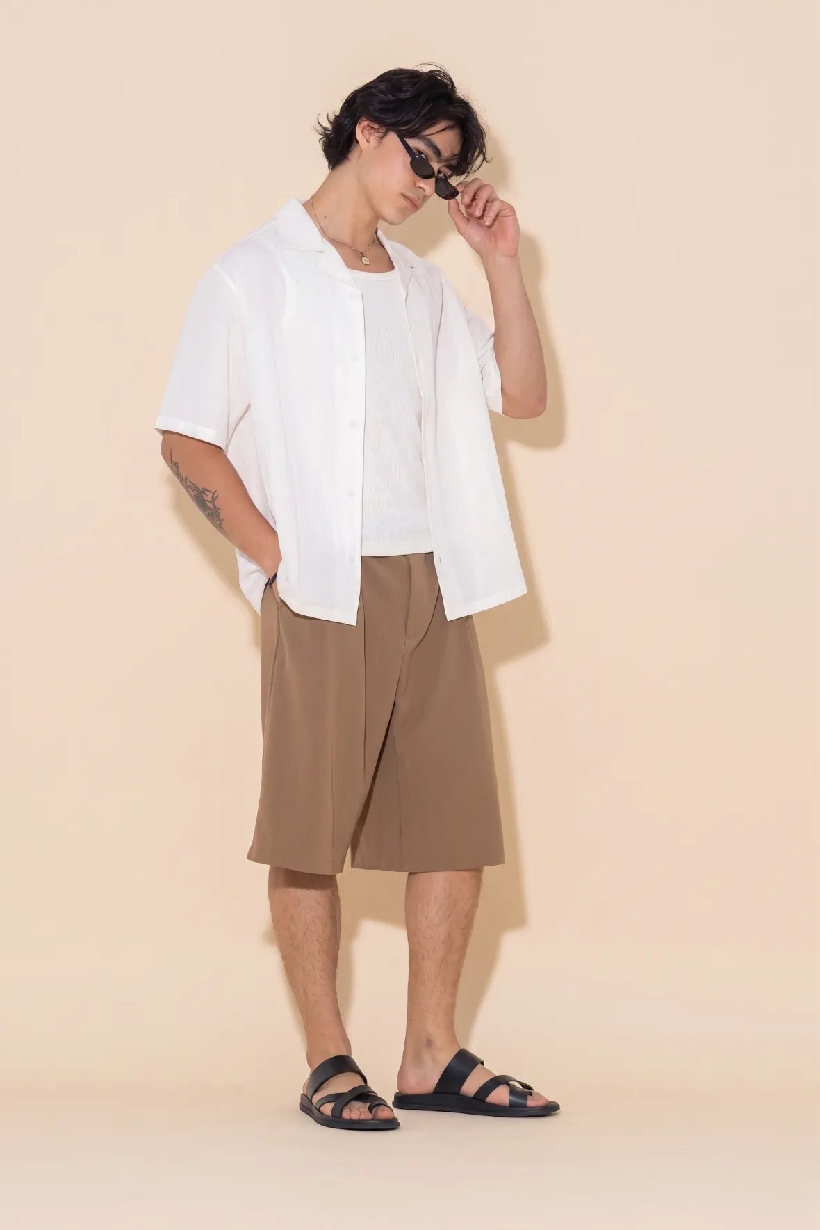 Pleated Bermuda