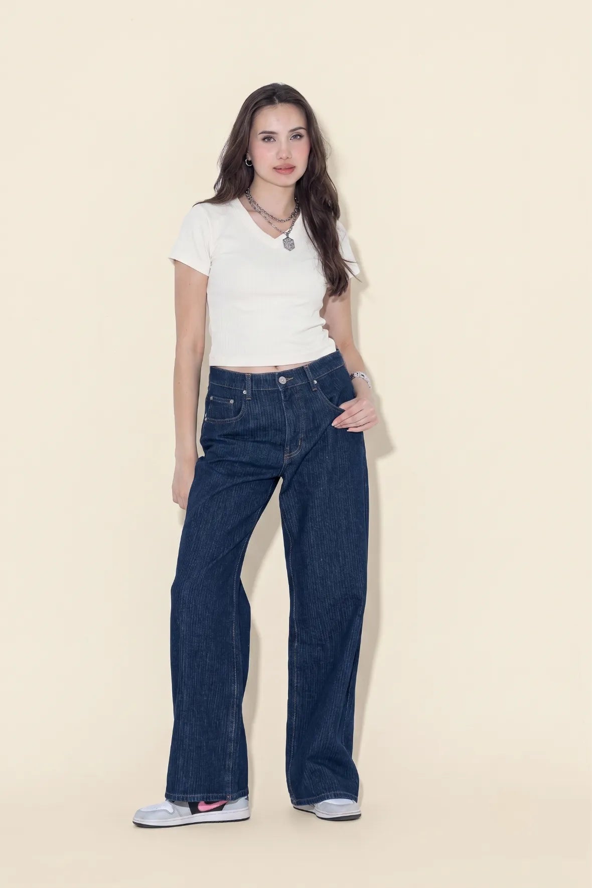 Ribbed V-Neck Tee