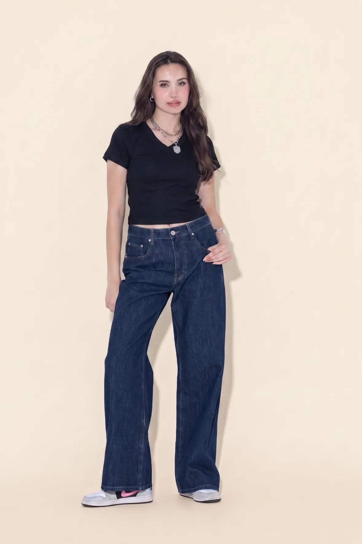 Ribbed V-Neck Tee