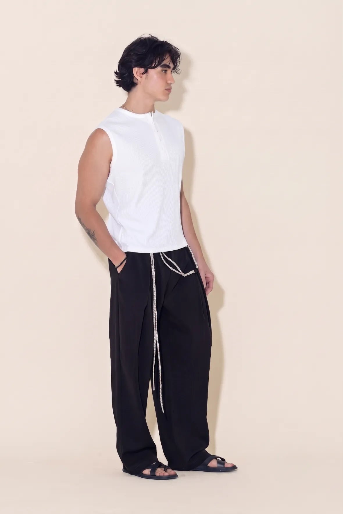 Relaxed Double Pleated Trouser