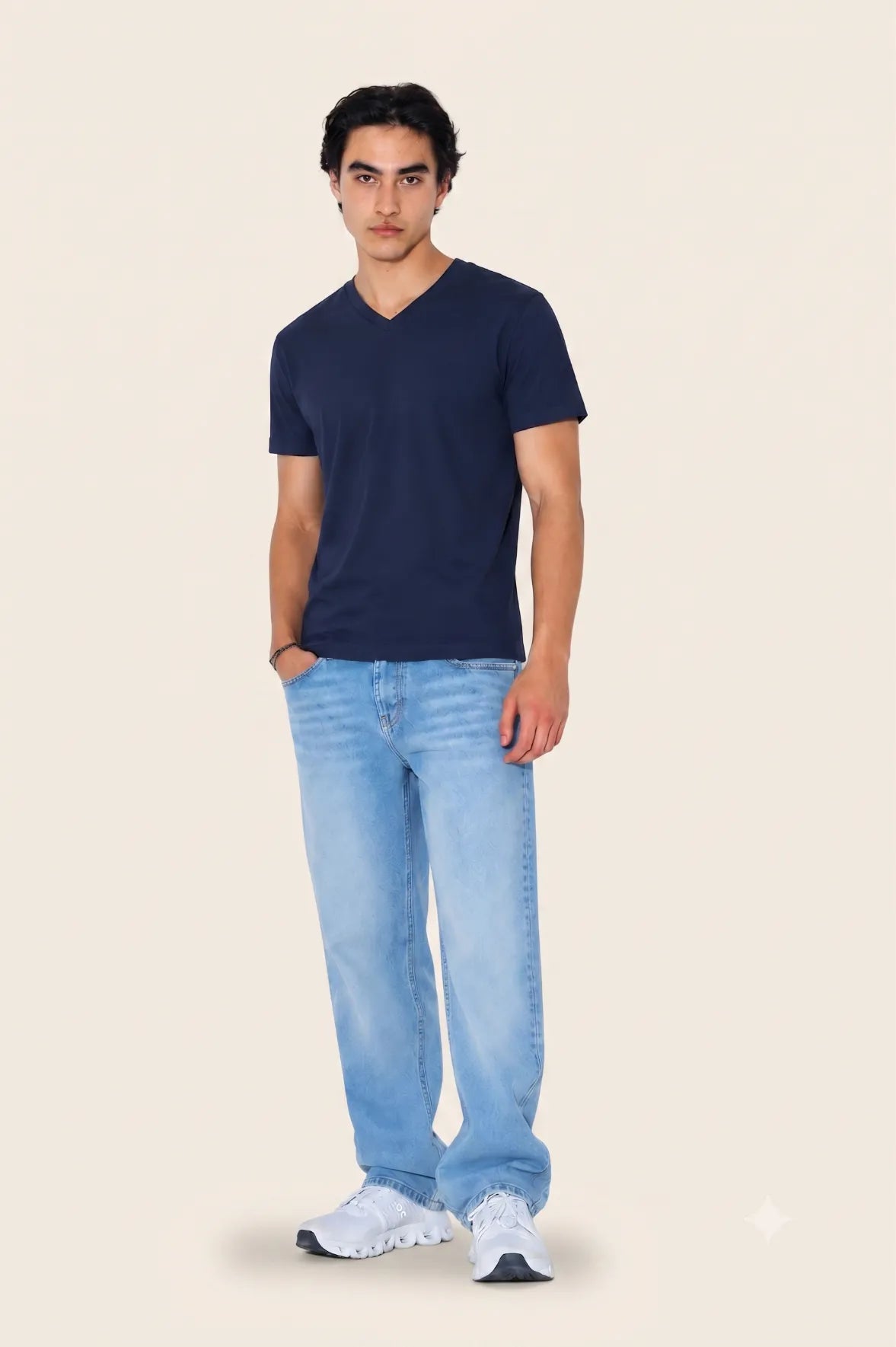 V- neck T-shirt Egyptian Cotton