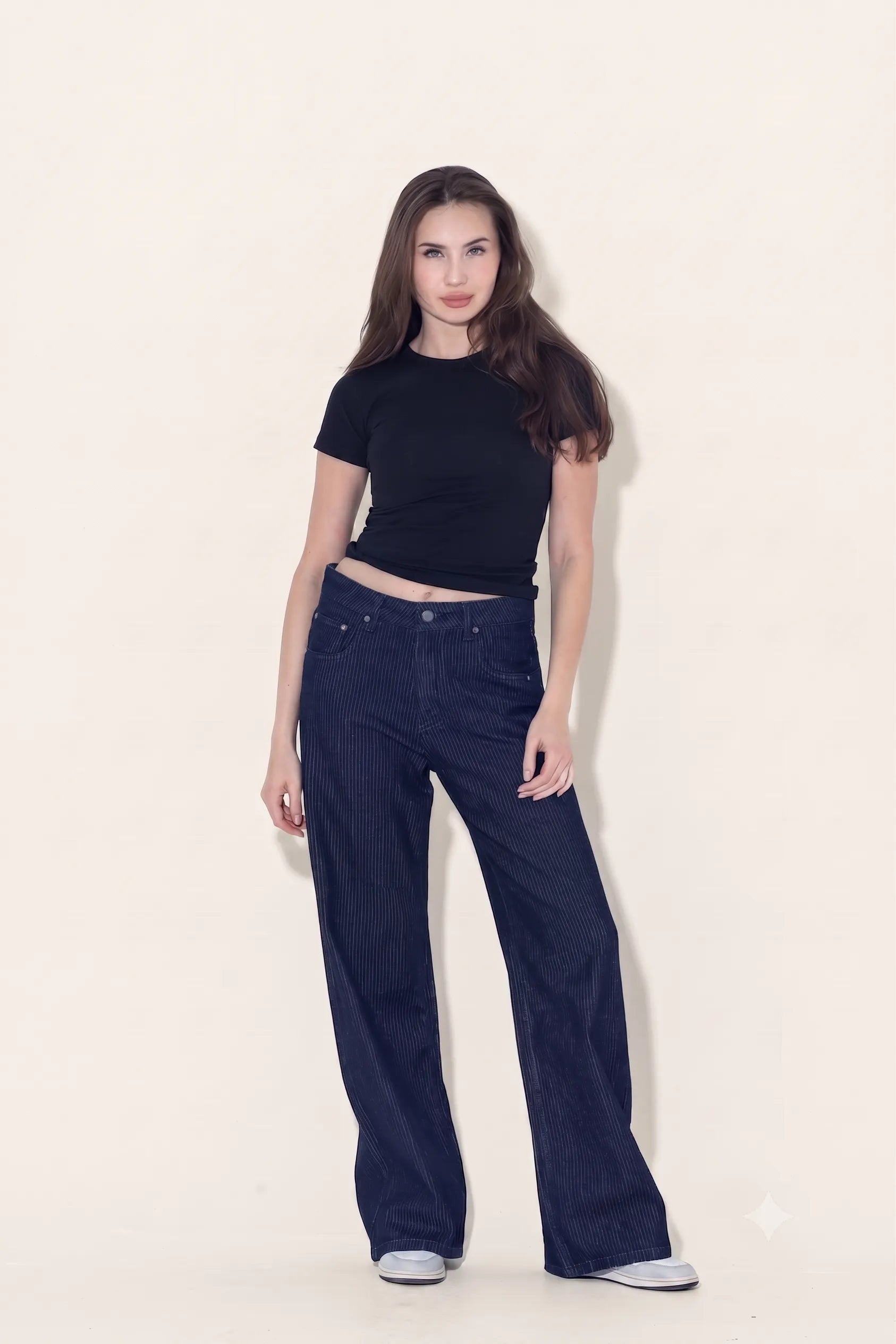 Wide-Leg Denim Jeans
