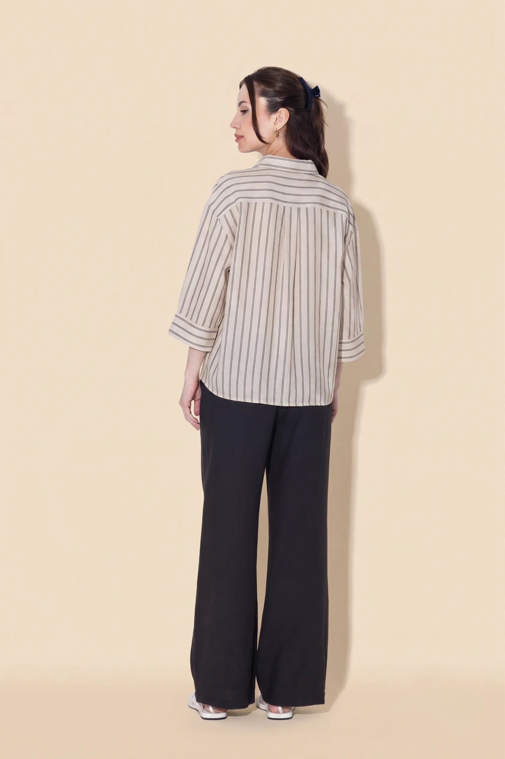 Stripped Linen Kimono Sleeves