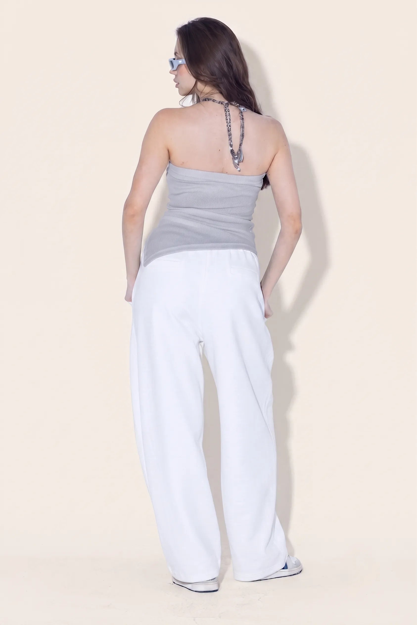 Asymmetrical Ribbed Tube Top.