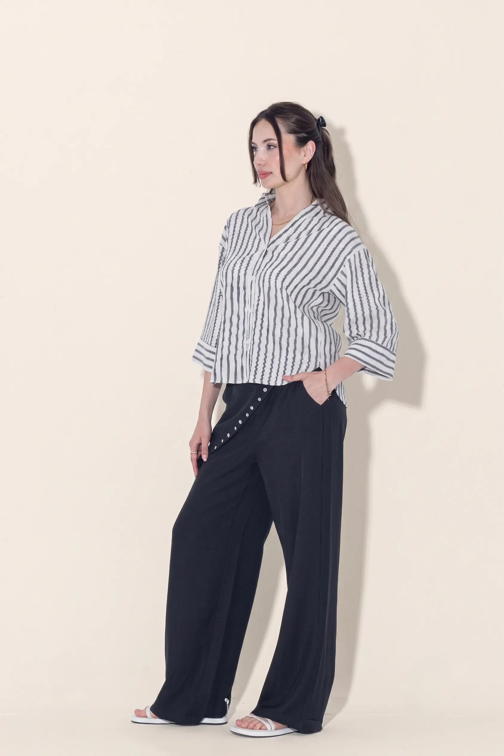 Stripped Linen Kimono Sleeves