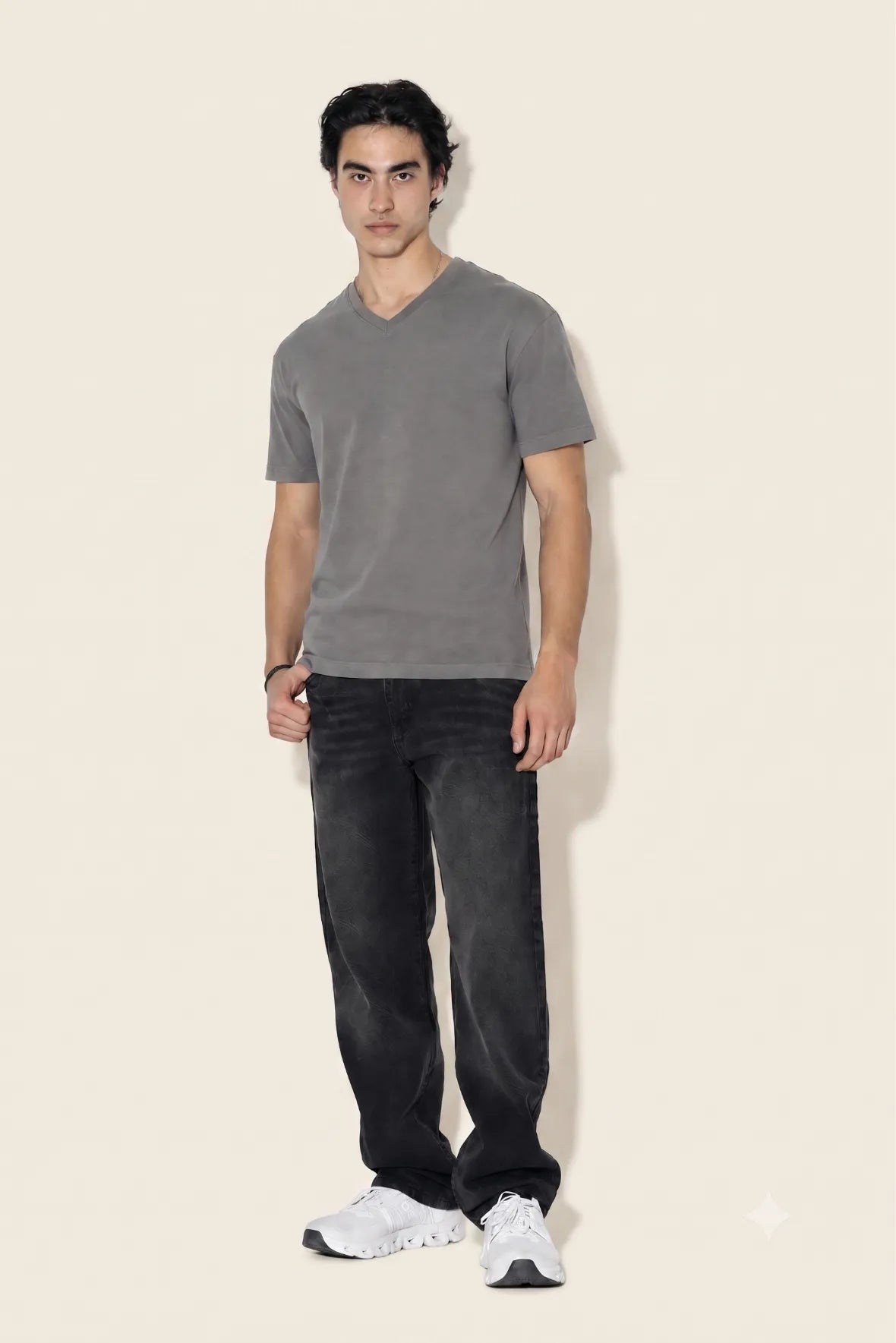 V- neck T-shirt Egyptian Cotton