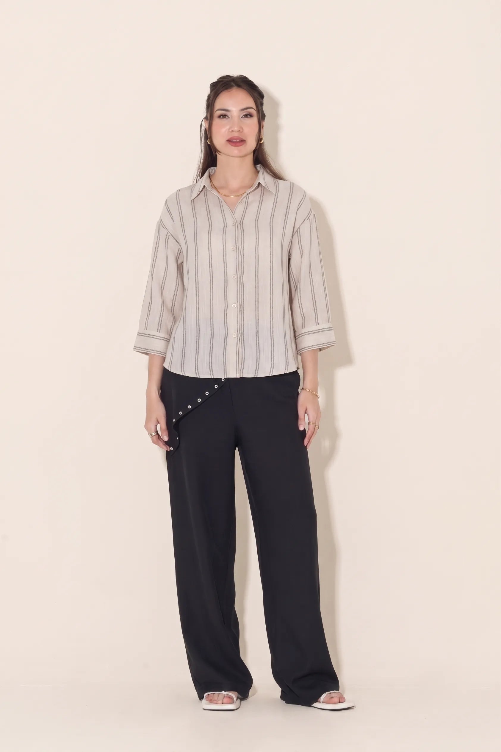 Stripped Linen Kimono Sleeves