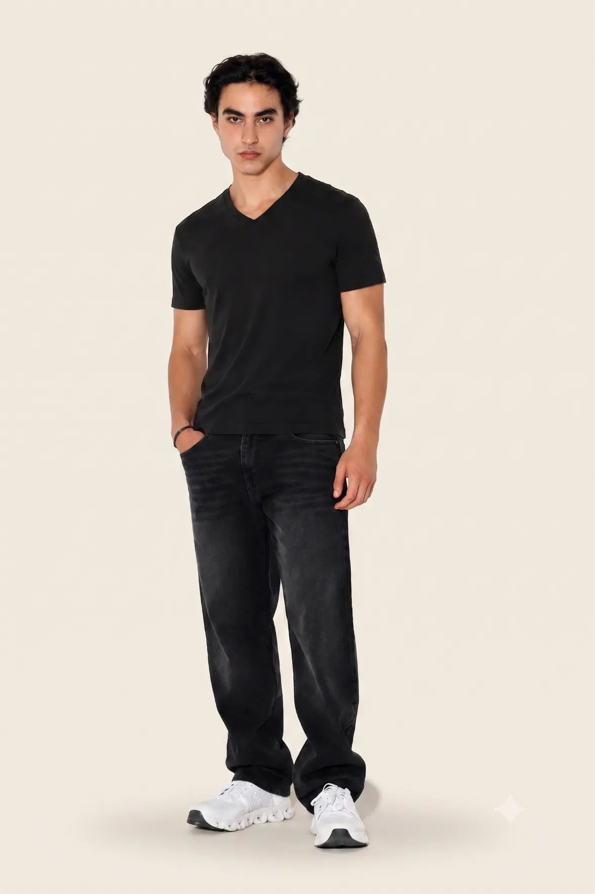 V- neck T-shirt Egyptian Cotton